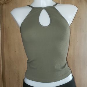 Suzette Collection Stretch Peep Halter Top
